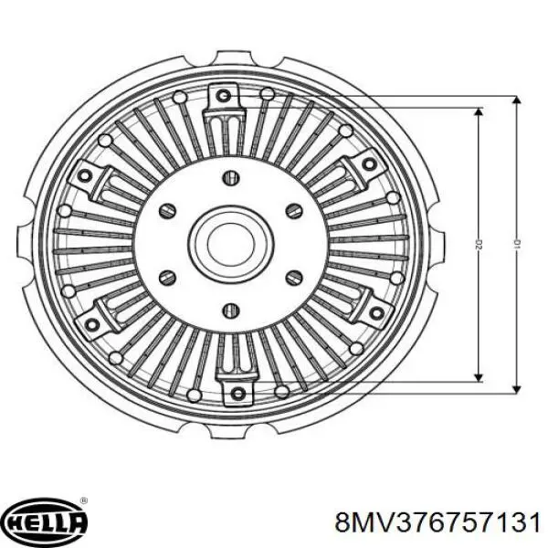 Вискомуфта вентилятора 8MV376757131 HELLA