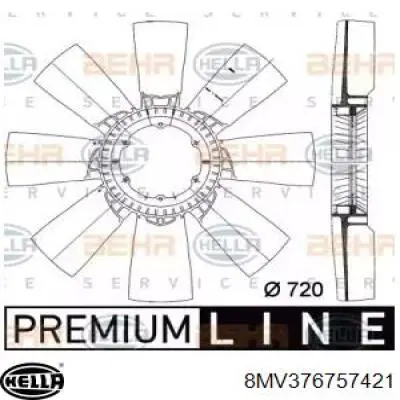 Крыльчатка радиатора охлаждения 8MV376757421 HELLA