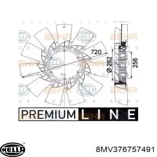 Крыльчатка радиатора охлаждения 8MV376757491 HELLA