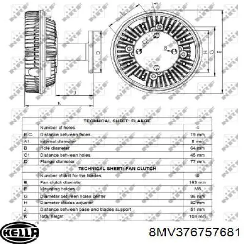 Купить 02239601 Sampa Otomotiv‏ Муфта вентилятора охлаждения