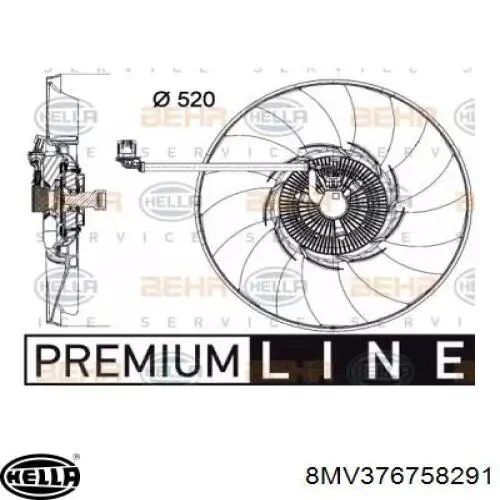 Электровентилятор охлаждения 8MV376758291 HELLA