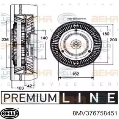 Вискомуфта вентилятора 8MV376758451 HELLA