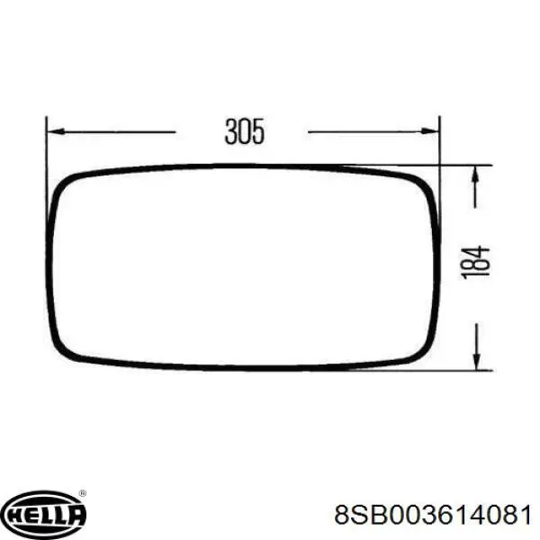 Зеркало заднего вида левое 8SB003614081 HELLA