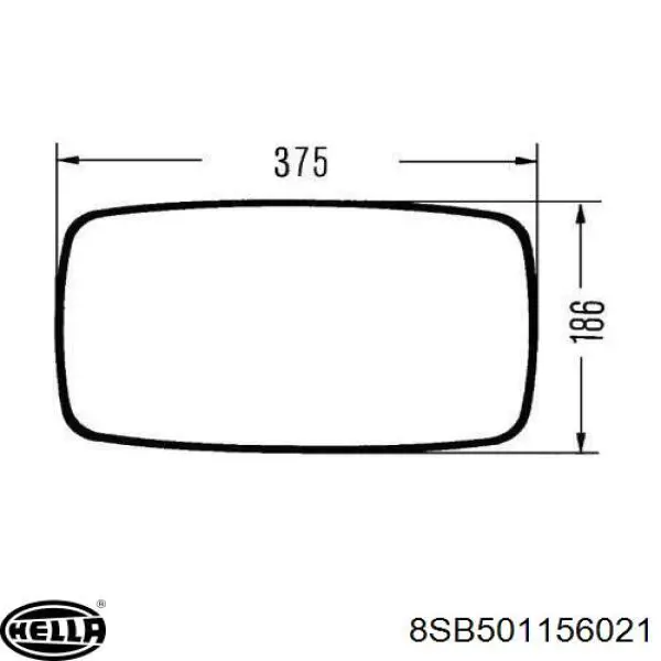 Левое боковое зеркало 8SB501156021 HELLA