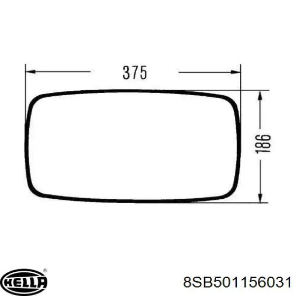 Зеркало заднего вида 8SB501156031 HELLA