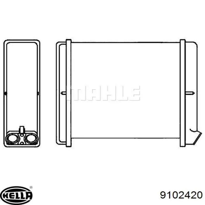 Радиатор печки 9102420 HELLA