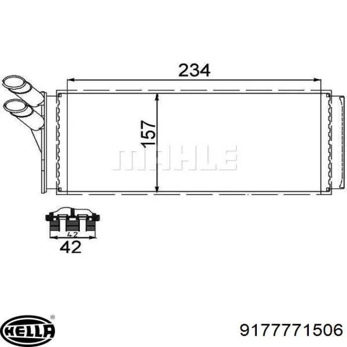 Радиатор печки 9177771506 HELLA