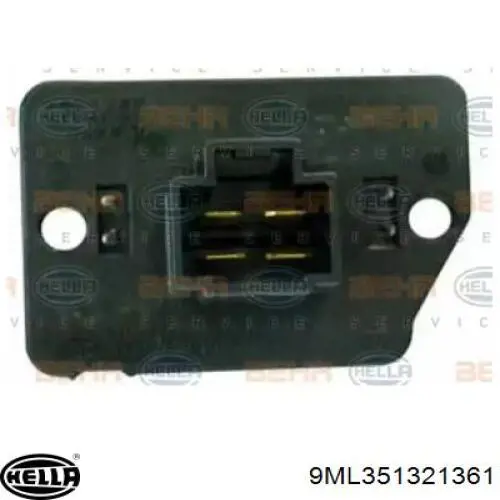 Резистор (сопротивление) вентилятора печки (отопителя салона) HELLA 9ML351321361
