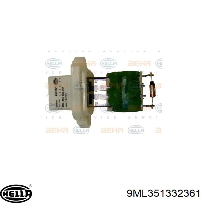 9ML351332361 HELLA резистор (сопротивление вентилятора печки (отопителя салона))