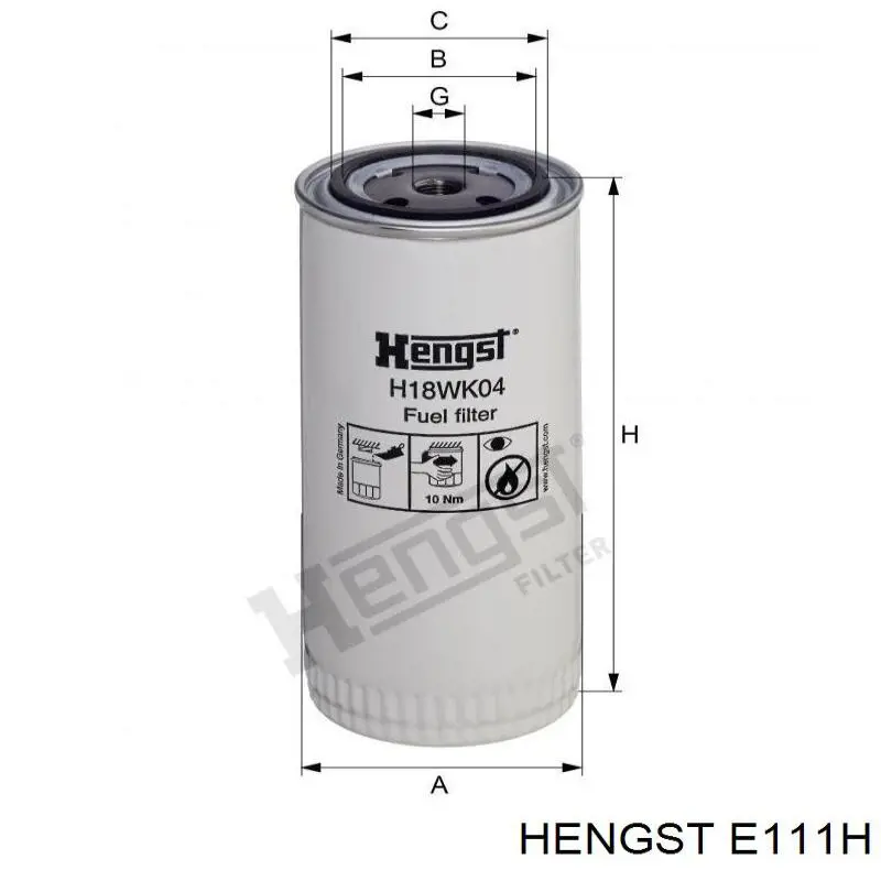 Фильтр ГУР E111H Hengst