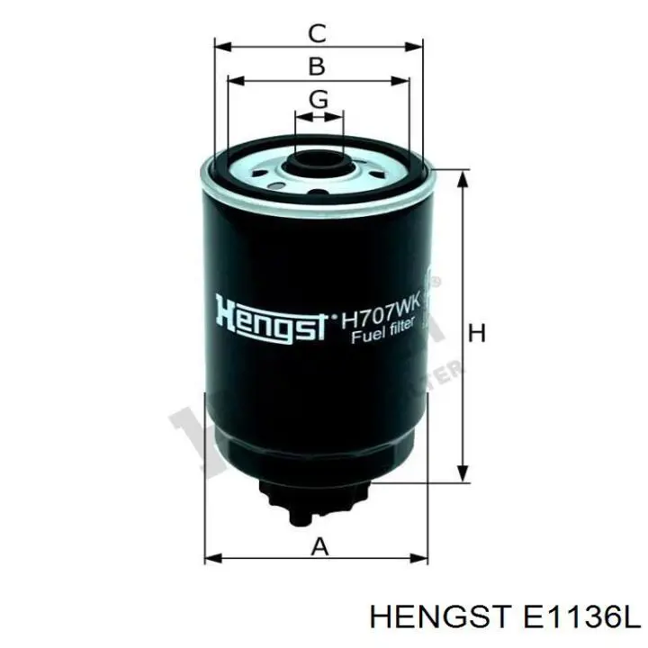 Воздушный фильтр E1136L Hengst
