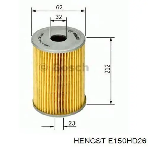 Filtro de aceite E150HD26 Hengst
