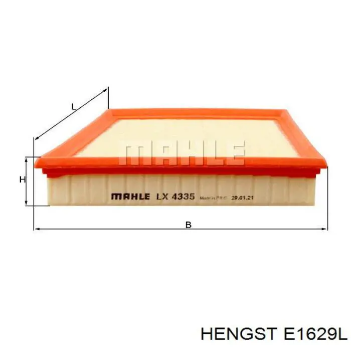 Воздушный фильтр E1629L Hengst