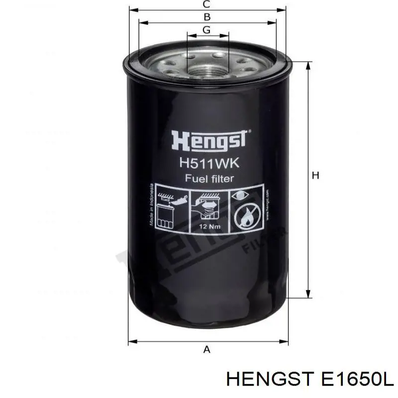 Воздушный фильтр E1650L Hengst