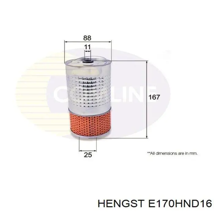 Масляный фильтр E170HND16 Hengst