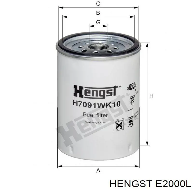 E2000L Hengst Воздушный фильтр двигателя