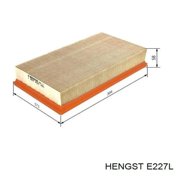 Воздушный фильтр E227L Hengst