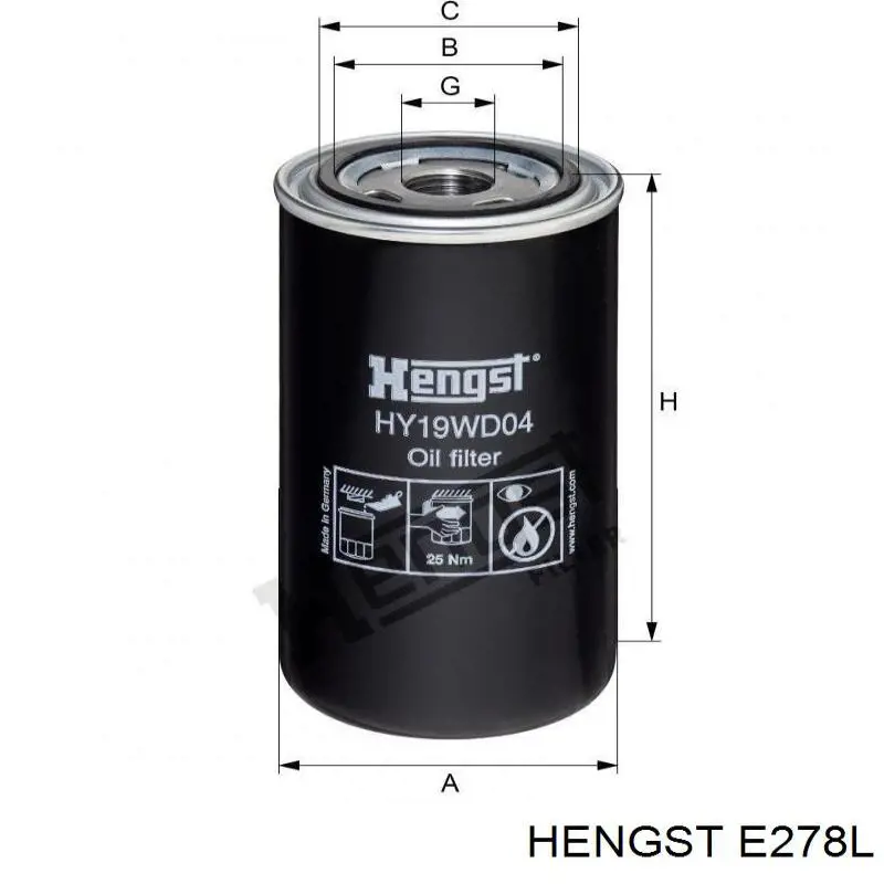 Купить E278L Hengst Автомобильный фильтр воздуха