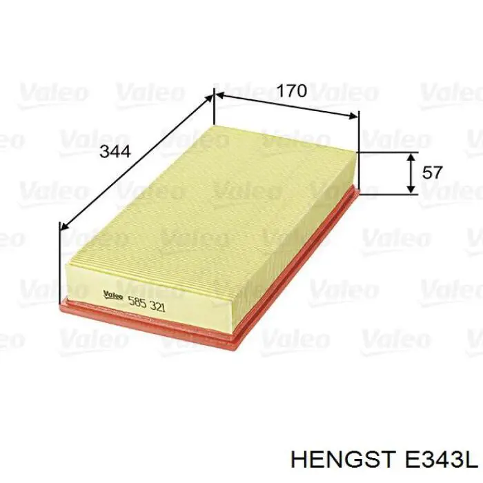 Воздушный фильтр E343L Hengst