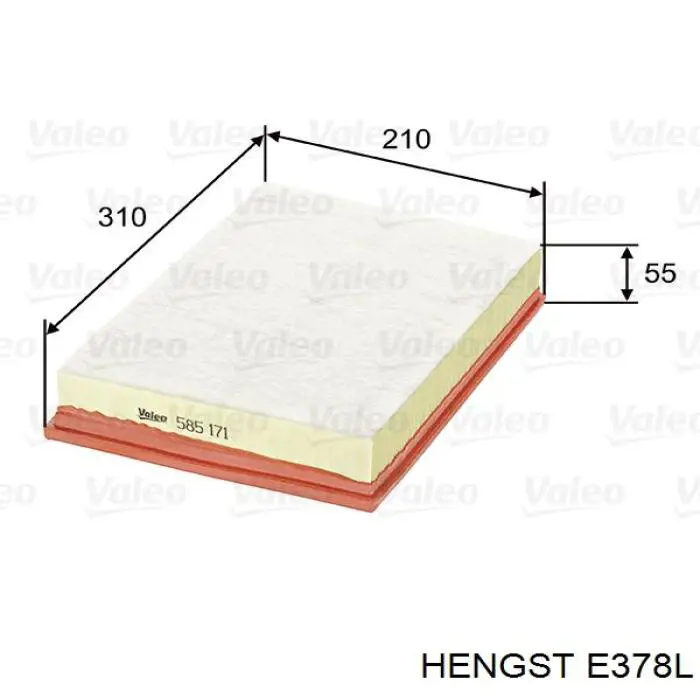 E378L Hengst Воздушный фильтр двигателя