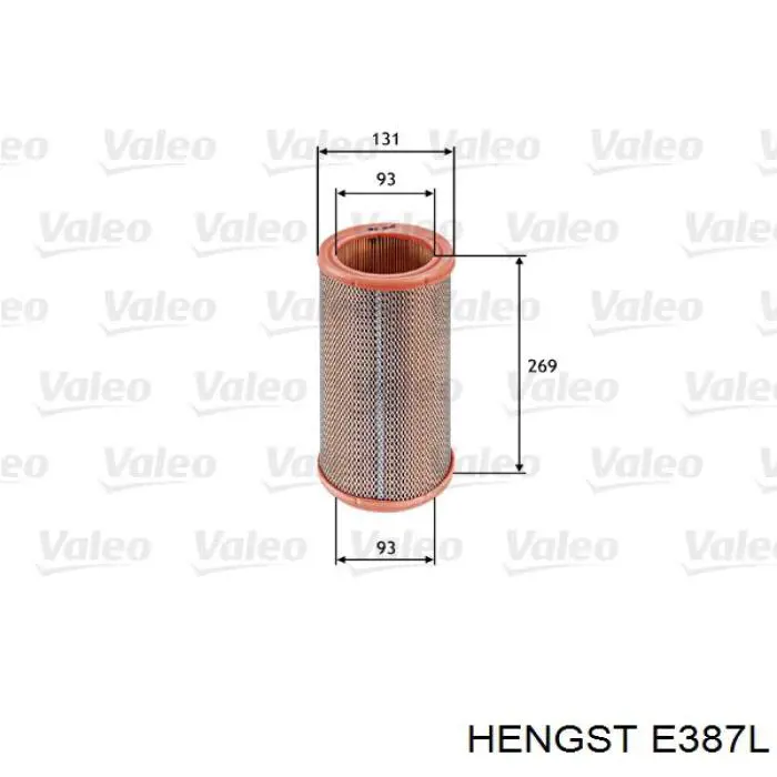 Воздушный фильтр E387L Hengst