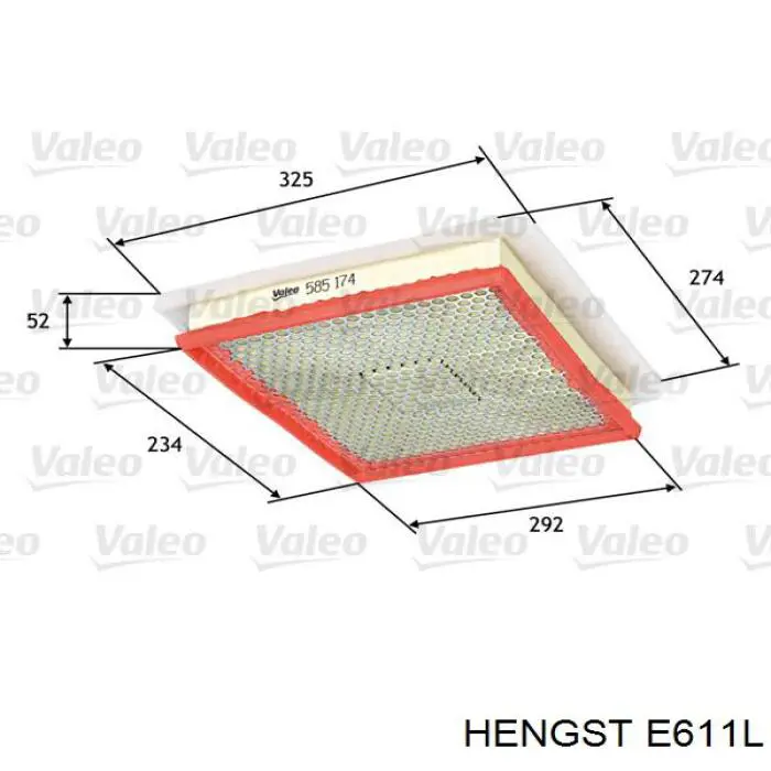 Воздушный фильтр E611L Hengst