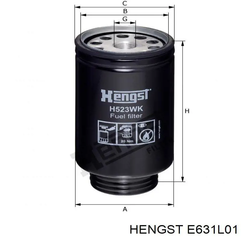 E631L01 Hengst Воздушный фильтр двигателя