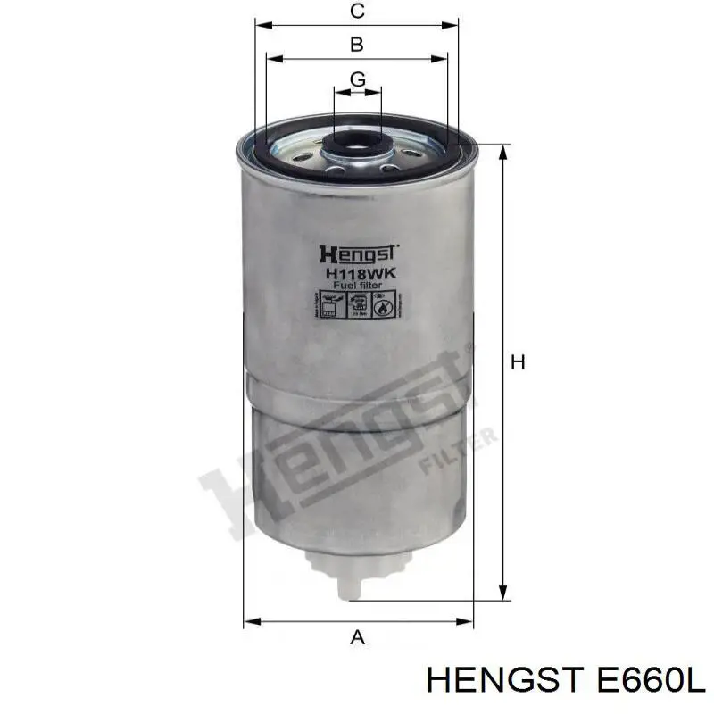 E660L Hengst Воздушный фильтр двигателя