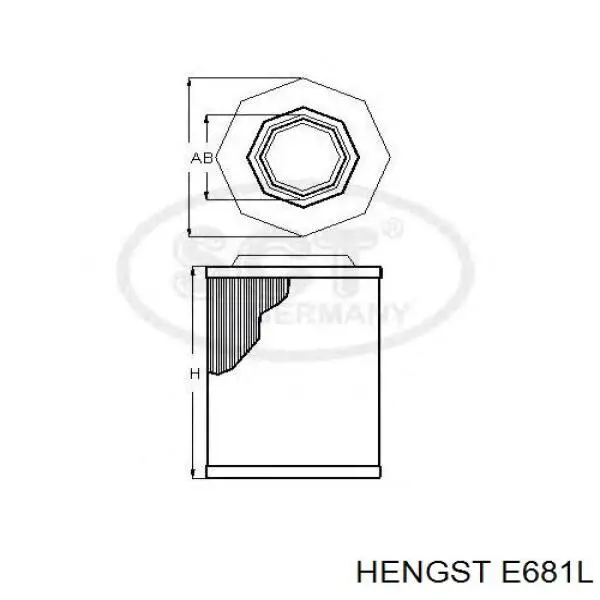 Воздушный фильтр E681L Hengst