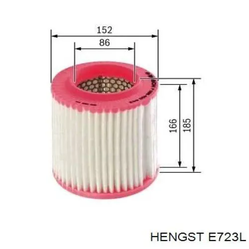 Элемент воздушного фильтра Hengst E723L цена, от 23.40 USD