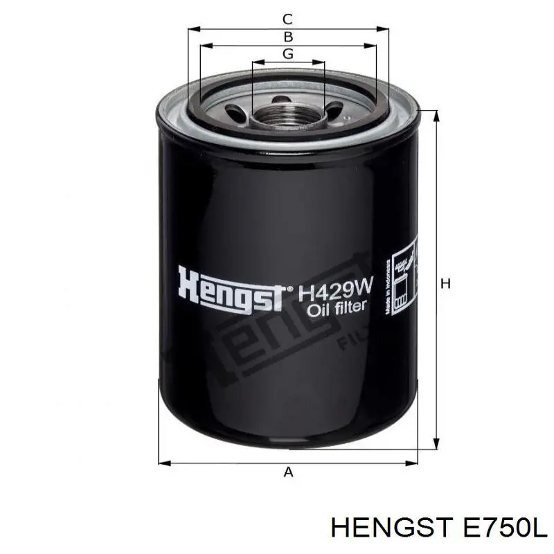 Воздушный фильтр E750L Hengst