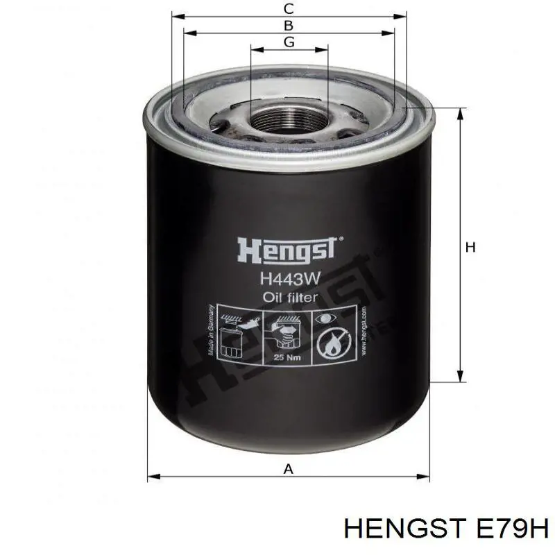 Фильтр гидравлической системы E79H Hengst