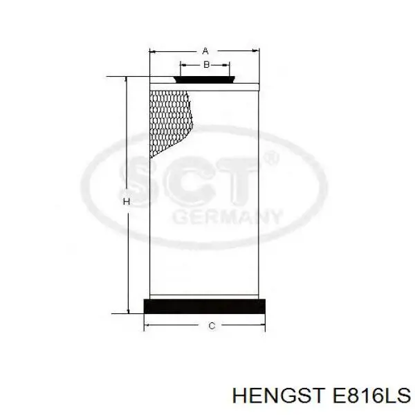 Фильтр воздушный насоса подачи вторичного воздуха Hengst E816LS