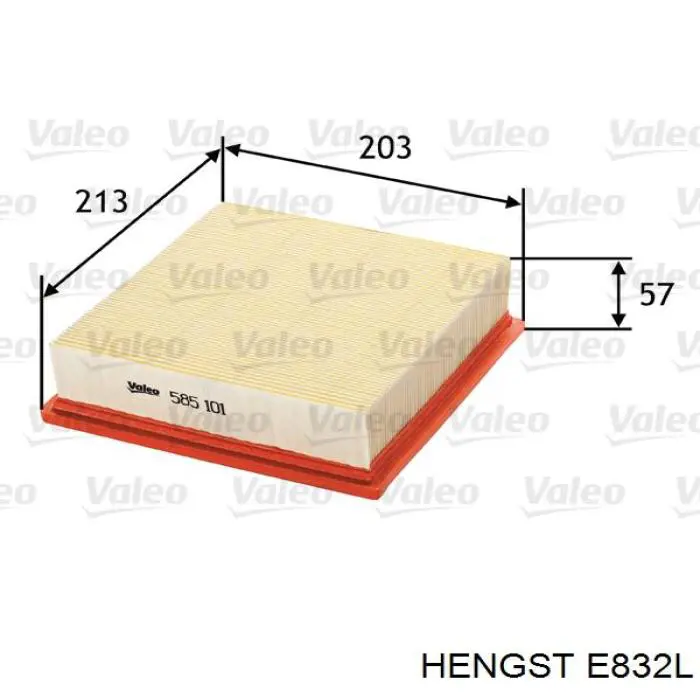 Элемент воздушного фильтра Hengst E832L цена, от 6.10 USD