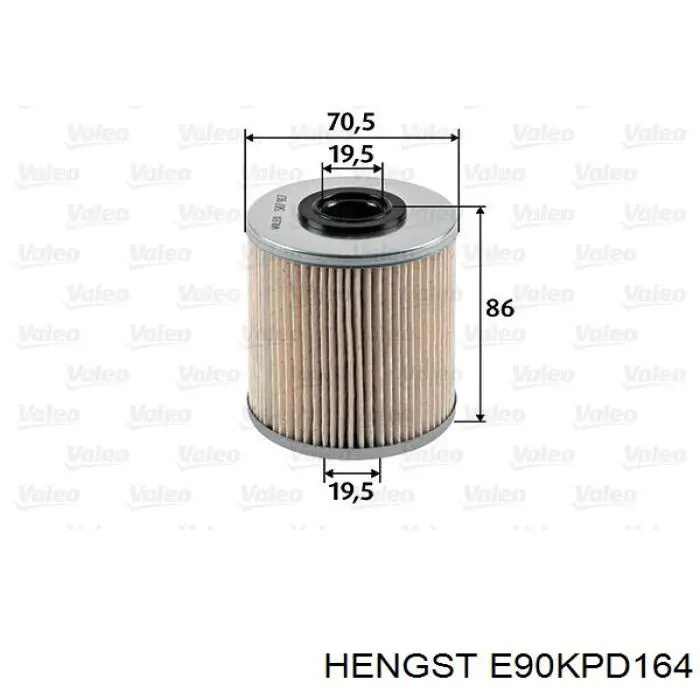 Топливный фильтр E90KPD164 Hengst