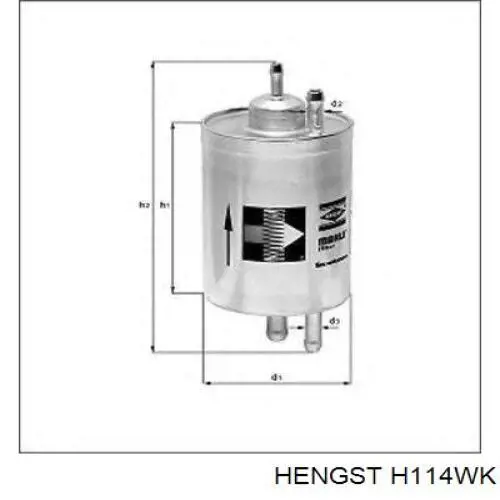 Фильтр топливный Hengst H114WK
