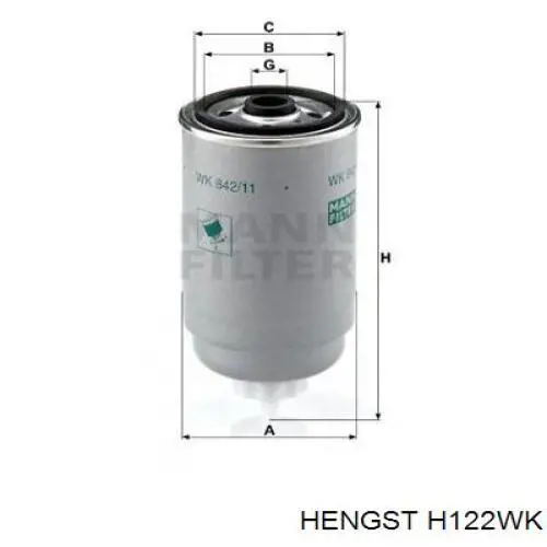 H122WK Hengst Фильтр топлива