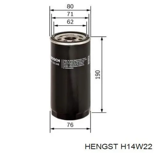 Фильтр масла Hengst H14W22