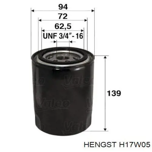Фильтр очистки масла центробежный Hengst H17W05 цена, от 5.89 USD