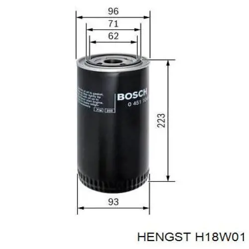 Фильтр гидравлической системы H18W01 Hengst