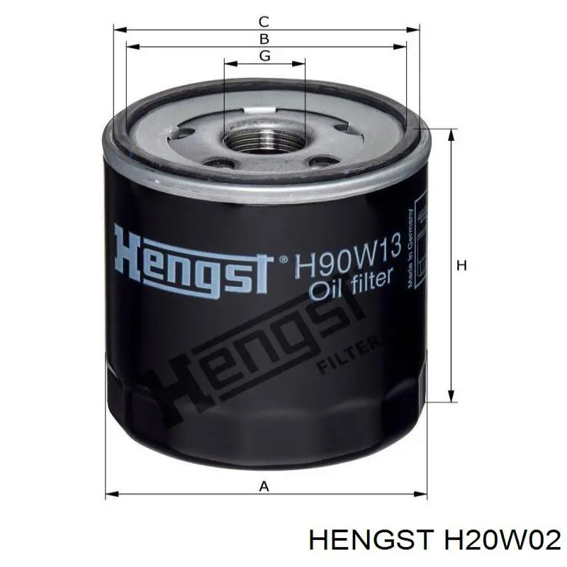 Масляный фильтр H20W02 Hengst