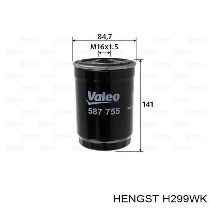 Топливный фильтр H299WK Hengst