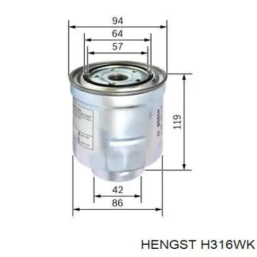 Фильтр топливный Hengst H316WK