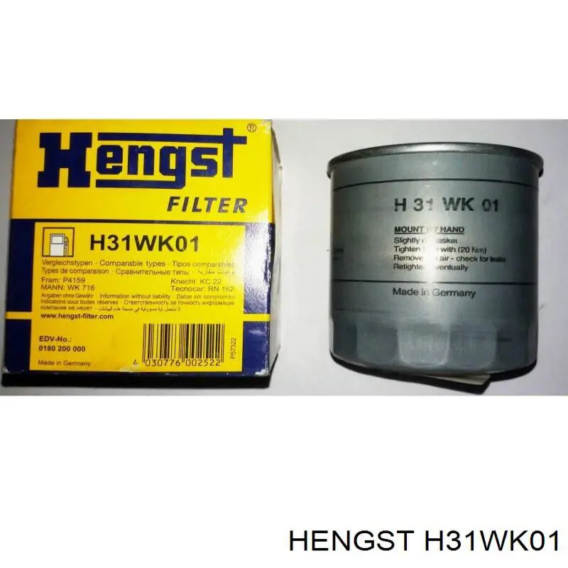 H31WK01 Hengst Фильтр топлива
