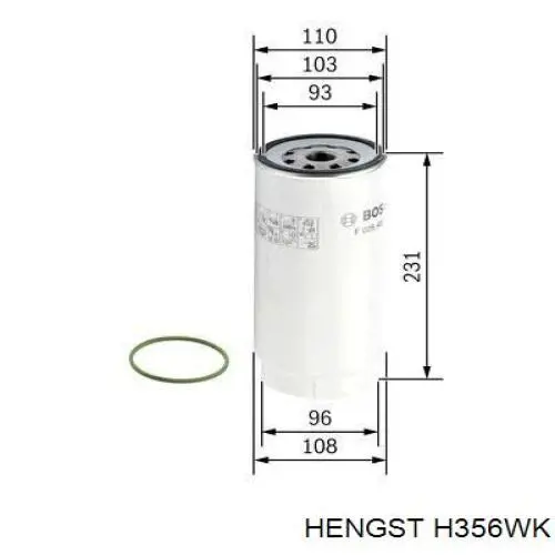 Фильтр топливный Hengst H356WK