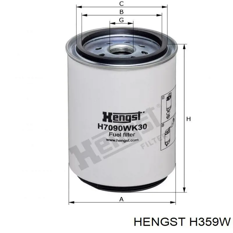 Масляный фильтр H359W Hengst