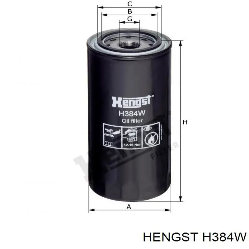 H384W Hengst масляный фильтр