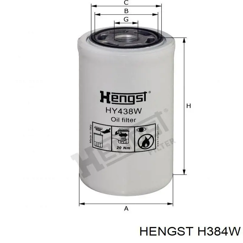 Масляный фильтр H384W Hengst