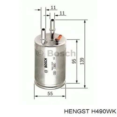 Фильтр топливный Hengst H490WK