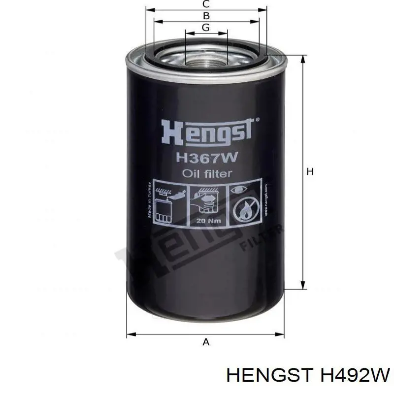 Масляный фильтр H492W Hengst